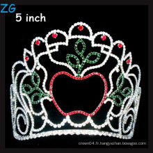 Beauty Apple Crown Colored Rhinestone Christmas Pageant Tiara